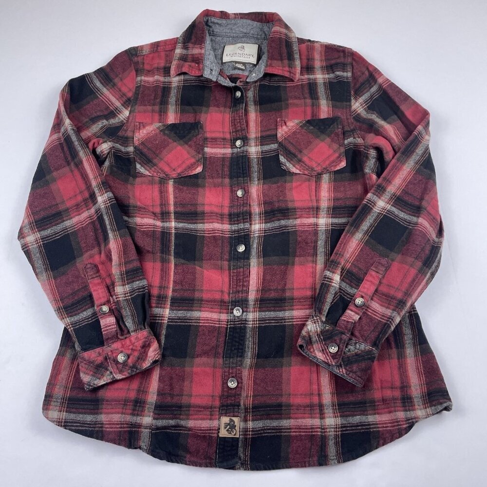 Legendary Whitetails Flannel Shirt Women’s M Red Plaid Button Up Long Sleeve